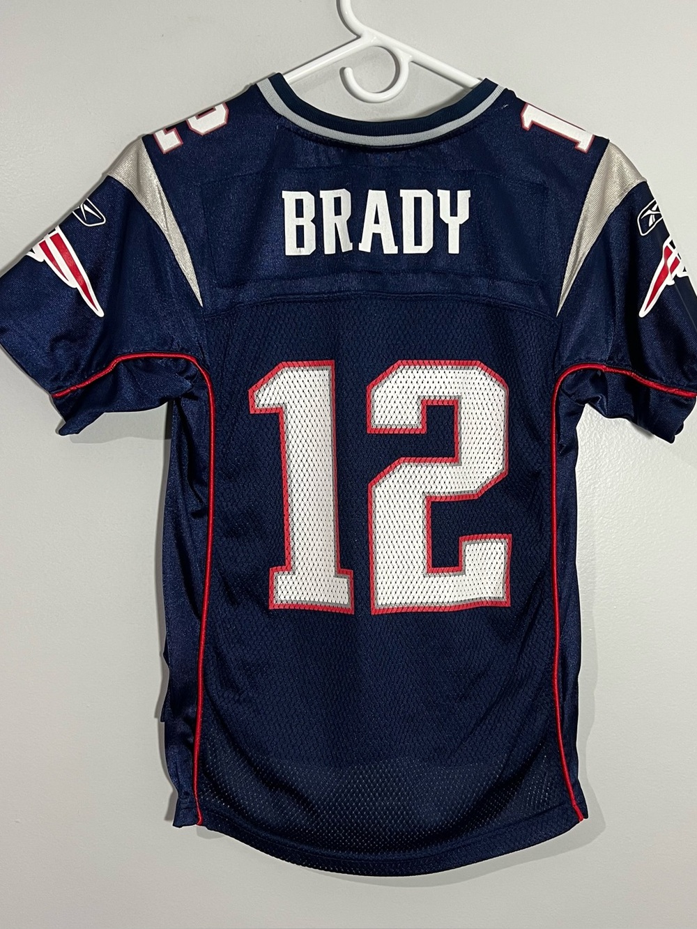 Reebok NFL New England Patriots Tom Brady Blue Football Jersey Youth Medium